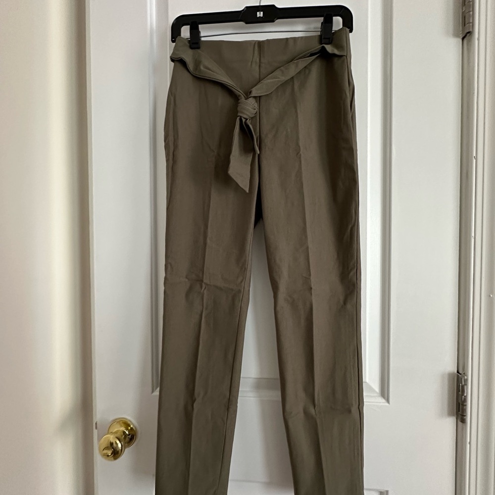 Olive Green Tie-Waist Pants